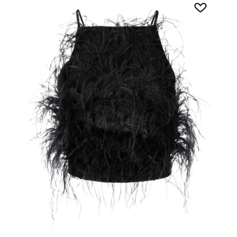 Cult Gaia Joey Ostrich Feather Top - M